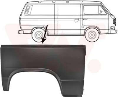 Produktbild von VAN WEZEL Seitenwand Reparaturblech für VW TRANSPORTER III Bus Transporter T3 Kastenwagen TRANSPORTER III Pritsche/Fahrgestell