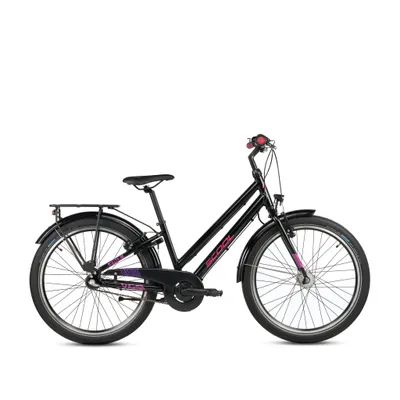 Produktbild von 24 Zoll Kinderfahrrad, 3-Gang, Mädchenfahrrad, S’COOL chiX pro, ab 7–11 Jahre, 130–145 cm, Black/Pink