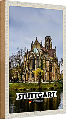 Produktbild von Holzschild Städte Stuttgart Johanneskirche 20x30cm