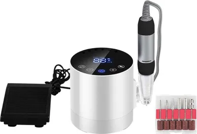 Produktbild von INF 35000 U/min Elektrische Nagelfeile – Geräuscharm, Einstellbare Geschwindigkeit, EU-Stecker Weiß