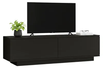 Image de Goro - Meuble TV, 140x36x38h cm Noir, une Étagère