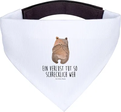 Produktbild von Mr. & Mrs. Panda Halstuch Hund Bär Verlust - Weiß - Geschenk, Hundehalstuch, Teddy, Für Hunde, Tuch, Hunde-Bandana
