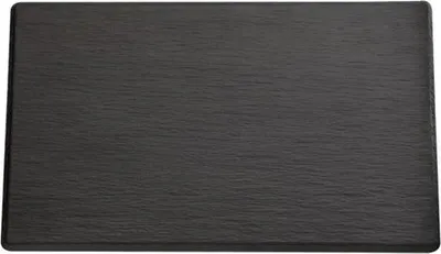 Produktbild von APS 83955 GN 1/1 Tablett SLATE, 53 x 32,5 cm, Höhe 1 cm, Melamin, schwarz, Schieferlook, mit Antirutsch-Füßchen