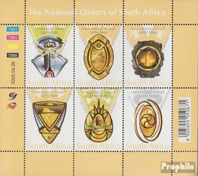 Produktbild von Briefmarken Südafrika 2005 Mi 1635-1640 Kleinbogen (kompl.Ausg.) gestempelt Orden und Ehrenzeichen