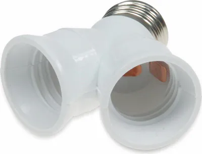 Produktbild von E27-Fassung "Duo", Y-Adapter, Kunststoff