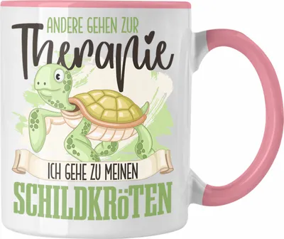 Produktbild von Trendation - Schildkröten Tasse Geschenk für Schildkröten Besitzer Therapie Lustiger Spruch Geschenkidee (Rosa)