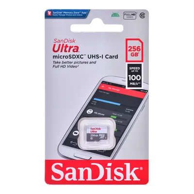 Produktbild von SanDisk Ultra - Pamäťová karta Flash - 256 GB - Trieda 10 - microSDXC UHS-I