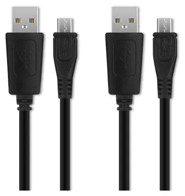 Produktbild von 2x CELLONIC USB Kabel kompatibel mit Sony Alpha 6000 6300 6500 5100 5000 A7s II Alpha 7r ii Alpha 7 ii DSC-RX100 DSC-HX400V Kamera Ladekabel Micro USB auf USB A 2.0 Datenkabel 1A 1m schwarz PVC