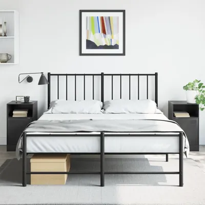 Produktbild von vidaXL Nachttische 2 Stk. Schwarz 34,5x39x62 cm Stahl