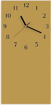 Produktbild von Wanduhr aus Glas mit Motiv Khakibrauner Hintergrund- 30 x 60 cm - inkl. Aufhängesystem