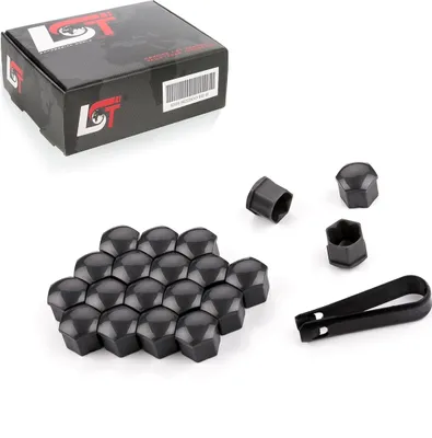 Produktbild von 20x Radschraubenkappe 17mm grau glänzend für MAZDA HONDA SUZUKI MITSUBISHI