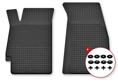 Zdjęcie produktu dla Dywaniki gumowe przednie do Renault Megane II 2002-2008 (hatchback) – 2 szt., czarne, dobierane – Wielganizator Semi-Universal