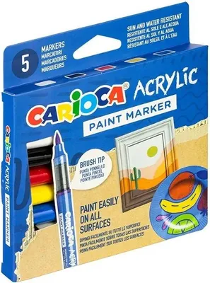 Obrázok produktu pre Akrylové fixky so štetcom 5 farieb CARIOCA