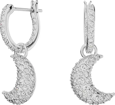 Produktbild von Swarovski Ohrringe Damen Luna Drop Earrings Weiß Rhodium‑plated 5666157