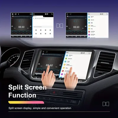 Image de Autoradio Android HD avec écran tactile de 9 pouces, intégrant la navigation, le WiFi et la compatibilité avec une caméra de recul