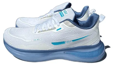 Produktbild von Herren Sneaker Sportschuhe Turnschuhe NBK Laufschuhe Dämpfung Mesh - Weiß/Blau, Gr. 42