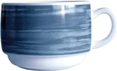 Immagine prodotto di Esmeyer 415-001 Esmeyer Arcoroc Kaffeetasse BRUSH, 0,19 l, blau/weiß
