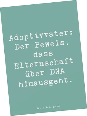 Produktbild von Mr. & Mrs. Panda Grußkarte Spruch Adoptivvater Liebe - Meeresbrise - Geschenk, Ansichtskarten, Jubiläen, Bindung, einzelkarte, Freude, bildkarte, Postkarte, Dankbarkeit