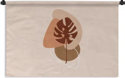 Produktbild von MuchoWow® Wandteppich Wandbehang Sommer - Monstera - Abstrakt 60x40 cm Tapisserie Dekoration Wandtuch - Wanddekorationen