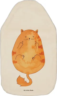 Produktbild von Mr. & Mrs. Panda wärmebeutel Katze Frühaufsteher - Weiß - Geschenk, Bettflasche, Wärmekissen, Tiger, Katzen, wärmflasche naturkautschuk, Plüsch, mit Bezug, Lustig, Kaffee