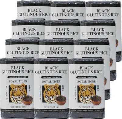 Produktbild von Royal Tiger schwarzer Klebreis, 12x 1kg Beutel, Klebereis aus Thailand