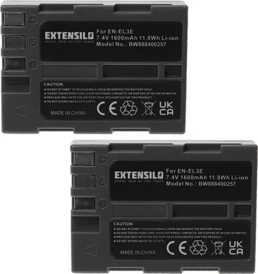 Produktbild von EXTENSILO 2x Akku kompatibel mit Nikon DSLR D700 Kamera (1600 mAh, 7,4 V, Li-Ion)