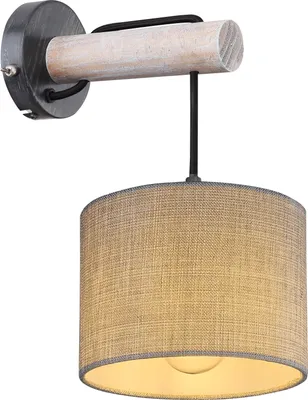 Produktbild von Globo Lighting Wandleuchte Metall schwarz matt, 1x E27