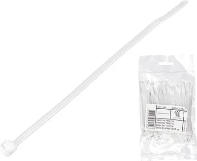 Produktbild von Kabelbinder 10 cm / 2,5 mm / 50 Stück, weiß