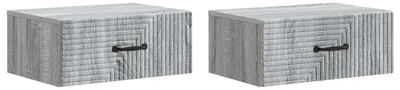 Produktbild von "2026 Moderne"Wandmontierter Nachttisch 2er-set elegantes Design - Nachtschrank - für Schlafzimmer - Graues Sonoma 49x34,5x20cm - Nachttische & -schränke DEMöbel894634