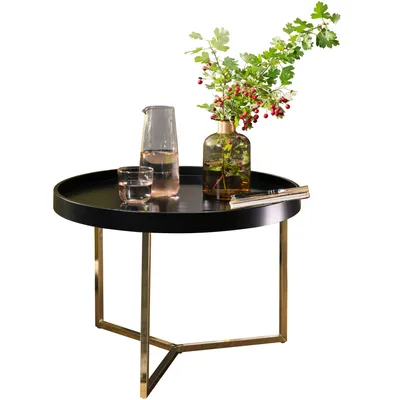 Produktbild von Couchtisch EVA 58,5x42x58,5cm Schwarz / Gold Sofatisch