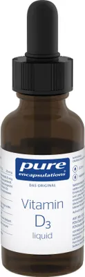 A product shot of a bottle of vitamin D3 liquid.
