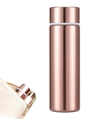 Mini-Trinkflasche 150 ml, Thermosflasche, Roségold, Edelstahl