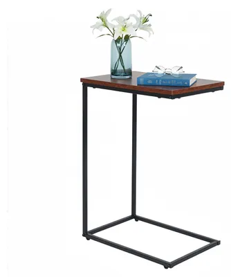 Image de Table d'appoint industrielle en forme de U, en MDF et en métal