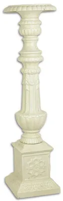 Produktbild von Casa Padrino Barock Kerzenständer Weiß 19,5 x 19,5 x H. 69,5 cm - Edler Gusseisen Kerzenhalter im Barockstil