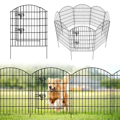Gartenzaun Metall 81 cm x 3,5 m, 5 Paneele, schwarz