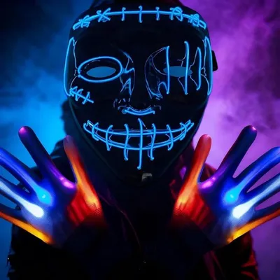 Gruseliges Gesichtsmasker mit Handschuhen für Halloween-Cosplay und Partyzubehör, gruselige Kostümzubehör