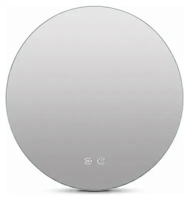 Image de SensaHome - Miroir de salle de bain rond sans cadre avec éclairage LED - intensité lumineuse variable - anti-condensation - blanc chaud/neutre/froid - 50cm