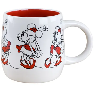 Produktbild von Disney Minnie Mouse als Skizze in Weiß / Rot Kaffeetasse ca. 8,7x9 cm