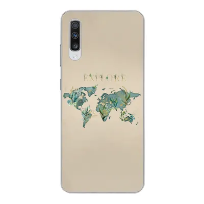 Produktbild von MuchoWow® Handyhülle Schutzhülle Hülle für Samsung Galaxy A70 Weltkarte - Pflanzen - Wasser Silikon Softcase Handy Hülle - Schutzhaube