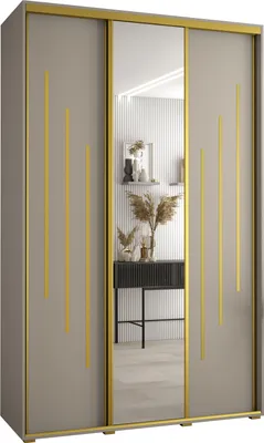 Produktbild von Kryspol Dakota 9 Schrank, drei Türen - 235,2x160x60cm - Kaschmir Gold