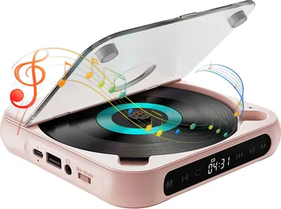 Produktbild von Schlanker Bluetooth-CD-Player, Typ-C-Schnellladefunktion, leicht und tragbar, Bluetooth/USB-Multifunktions-Player, Rosa
