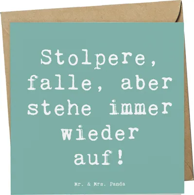 Produktbild von Mr. & Mrs. Panda Klappkarte Spruch Fehler machen und daraus lernen - Meeresbrise - Geschenk, Vertrauem, Mut, Lebenshilfe, Chancen, anlasskarte, Grußkarte, Zuversicht