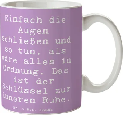 Produktbild von Mr. & Mrs. Panda Tasse Spruch Innere Ruhe - Lavendeltraum - Geschenk, schöne, Gefühl, Motivation, Kaffeebecher, Zitat, Geschenktasse, Naturverbundenheit, Becher, Gefühle