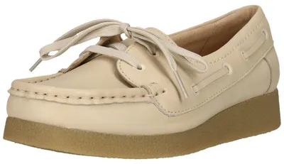 Immagine prodotto di Scarpe stringate CLARKS Wallabee EVO Sea con suola confortevole 1227 in pelle color crema 37,5