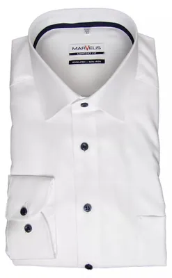 Produktbild von Marvelis - Comfort Fit - Herren Langarm Hemd, (711234), Größe:40, Farbe:Weiß (00)