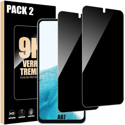 Image de Protection Verre Trempé Anti-espion pour Samsung Galaxy A07 - Lot de 2