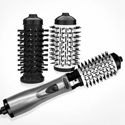 Produktbild von Lockenföhn, Heißluftbürste 3-in-1, Rotierende Warmluftbürste zum Trocknen, Glätten und Locken, 2 Wechselbürsten, 3 Heizstufen, Ionenfunktion