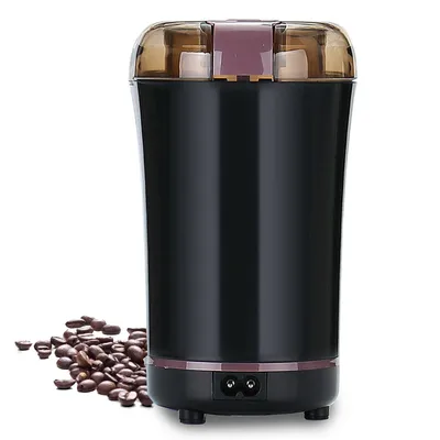 Produktbild von Elektrische Kaffeemühle, Gewürzmühle, tragbar, Ein-Knopf-Bedienung, mit Edelstahlklinge,black
