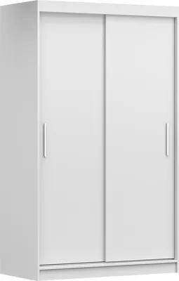 Produktbild von Kleiderschrank ohne Spiegel Schwebetürenschrank 2-türig Schrank mit Einlegeböden und Kleiderstange Schiebtüren Schlafzimmer Wohnzimmerschrank 120x200x61 cm -Kleiderschrank NOAH 04 Weiß