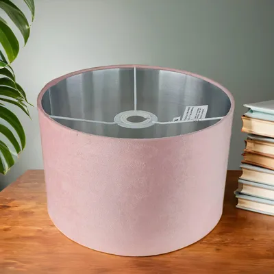 Obrázek produktu pro Stínidlo pro závěsná svítidla D: 28 cm v růžovo-stříbrné kartáčované kulaté barvě Moderní stínidlo